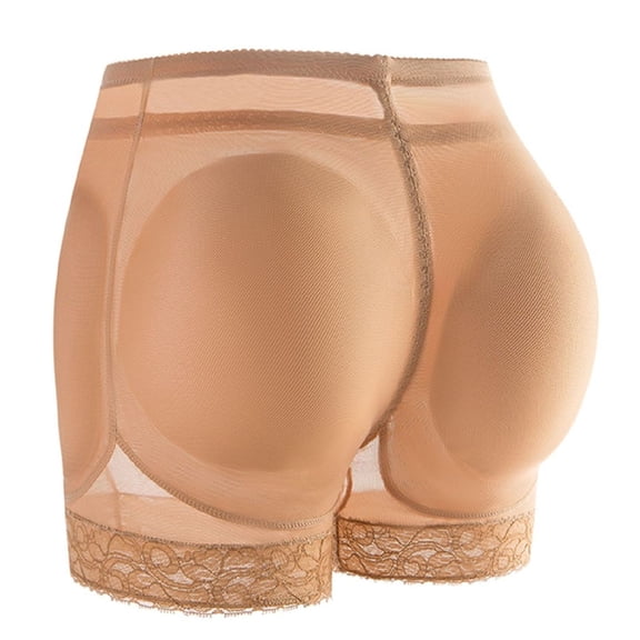 SWSMCLT Women's Hip Dip Shapewear Seamless Butt Enhancer Hip Pad Body Shaper Shorts Padded Butt Lifter Lace Underwear Nude Large