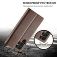 thumbnail image 4 of SaniMore for Samsung Galaxy S23 Ultra Case, PU Leather Skin & Soft TPU Inner Shell [Card Holder + Cash Pocket + Flip Kickstand] Magnetic Closure Protective Wallet Cover For Galaxy S23 Ultra, Brown, 4 of 9
