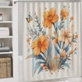 thumbnail image 5 of Watercolor Flowers Yellow Blue 4 Piece Bathroom Shower Curtain Sets Bathroom Sets with Shower Curtain And Rugs 4 Piece Colorful Shabby Flowers Waterproof Shower Curtain for Bathroom Decor, 5 of 8