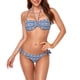 thumbnail image 5 of Traje de baño de bikini con cuello halter y tiras con estampado dividido para mujer - Talla 3XL, 5 of 8