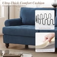 thumbnail image 6 of Me'on 81" Rolled Arm Sofa Couch with Storage, Mid Century Modern Decor Upholstered Couches for Living Room, Button Tufted Loveseat for Bedroom, Blue, 6 of 9