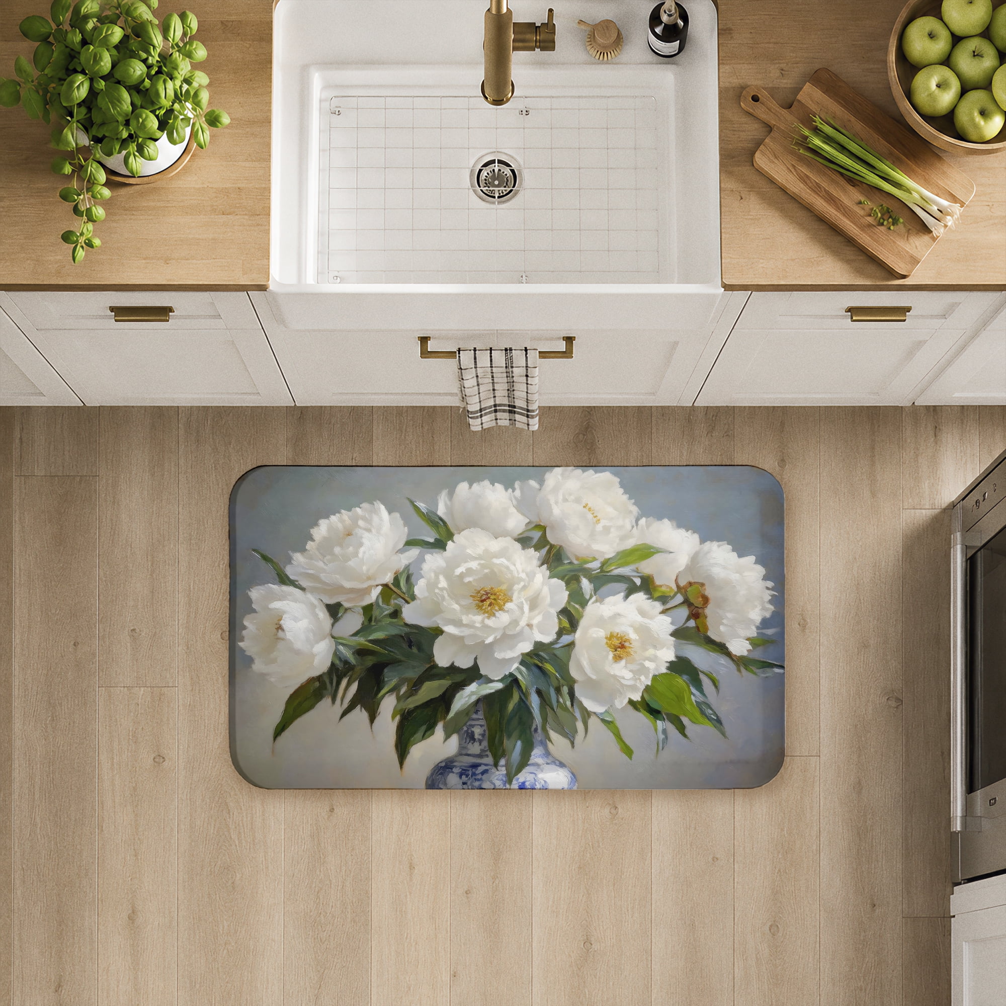 Stupell Industries Peonies In Full Bloom Printed Anti-Fatigue Floor Mat, design by Petals Prints Design