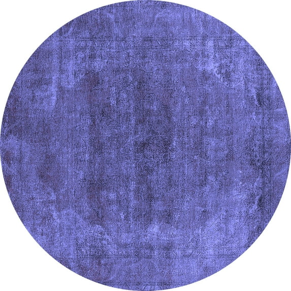 Ahgly Company Indoor Round Oriental Blue Industrial Area Rugs, 3' Round