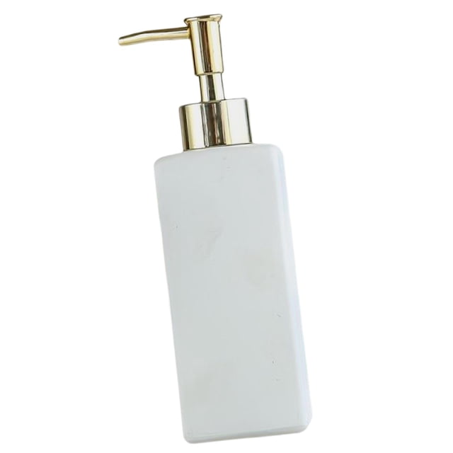 de Loción de Vidrio, Botella con Bomba, Botella de Champú de de Recargable Simple, Baño Vacío de 350ml para Baño, Cocina , Blanco Macarena Dispensador de jabón con bomba