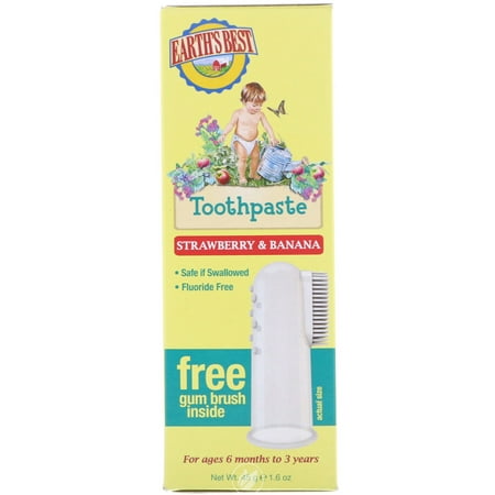 Jason Natural Products Earth's Best Toddler Toothpaste Strawberry & Banana 1.6 Ounce, Pack of (The Best Natural Toothpaste)