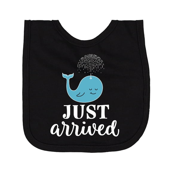 Inktastic Just Arrived Baby Boy Whale Newborn Bib