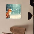 thumbnail image 4 of 10 Inch Wall Clock Battery Operated Silent Clock Decorative for Office, Kitchen, Outdoor, Living Room，Fox and Snowflakes Flowers Painting, 4 of 4