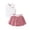 Pink, variant on Virmaxy Bow Embroidery Ribbed Collar Golf Shirt Pleated Skirt Set Girls Summer Sweet Two Piece Set for Golf Tennis and Casual Chic Wear Pink