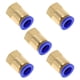 thumbnail image 1 of Conectores de aire de 3/8" hembra para manguera, conector rápido de plástico y metal, 1/4" BSPT, 5 piezas, tono azul y dorado, 1 of 7