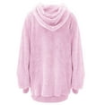thumbnail image 3 of Womens Oversized Warm Double Fuzzy Hoodies Casual Loose Pullover Hooded Sweatshirt Outwear, 3 of 9