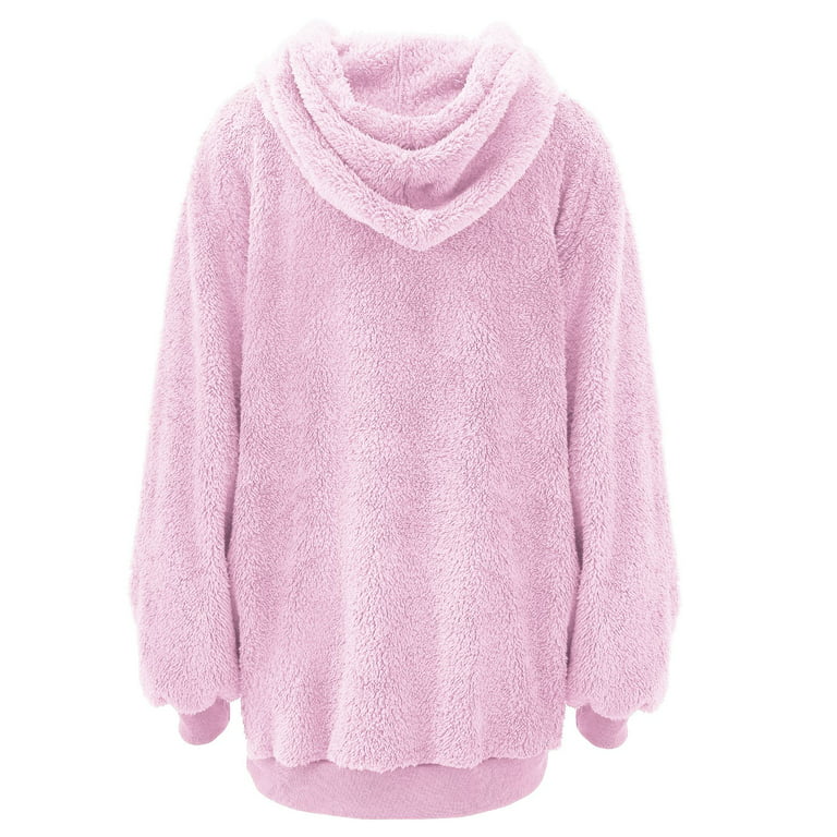 EFINNY Womens Oversized Warm Double Fuzzy Hoodies Casual Loose Pullover  Hooded Sweatshirt Outwear