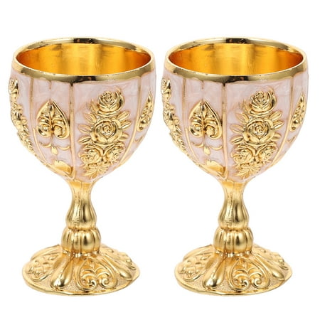

2pcs European Style Wine Cups Retro Wine Goblets Whisky Cups Banquet Cups