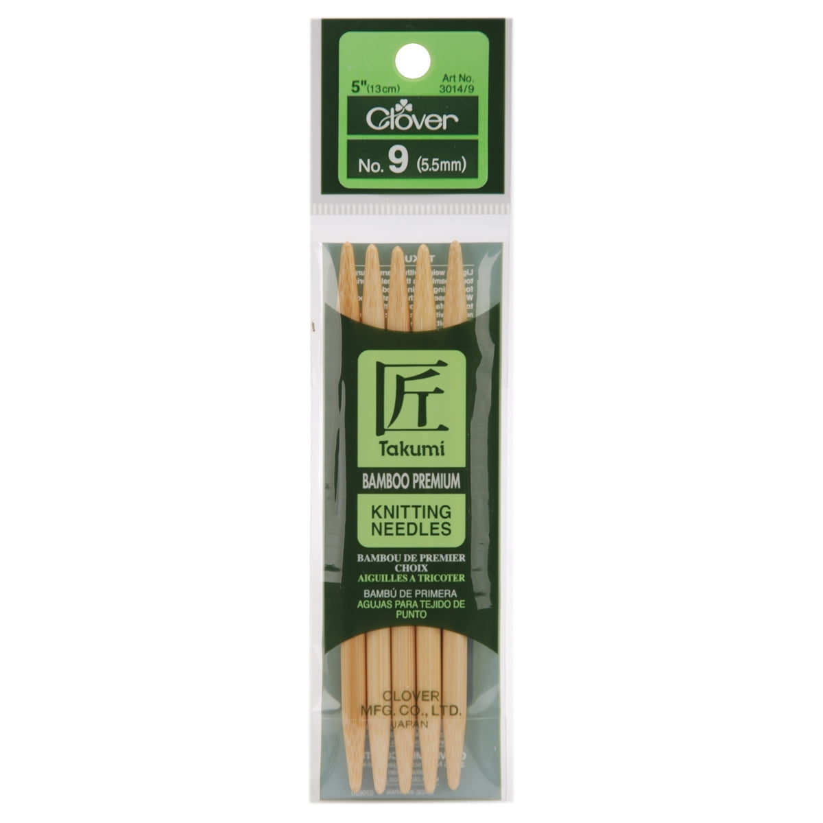 Clover Takumi Bamboo Double Point Knitting Needles 5' 5/Pkg-Size 9/5.5mm