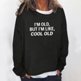 thumbnail image 2 of IROINNID Women's Long Sleeve Sweatshirt Round Neck Mid-Length Print Loose Oversized Funny Text Letter n Single Sweatshirt Tops Pullover, Black, 2 of 5