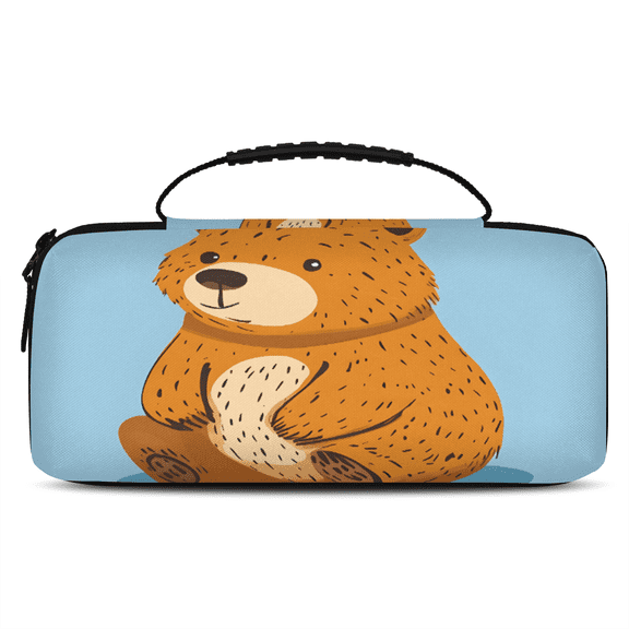 Herdesigns Bear Carry Case Compatible with Nintendo Switch OLED Model 2021/Switch 2017, Cute Protective Travel Switch Carrying Case with 20 Game Card Slots for Switch Console & Accessories