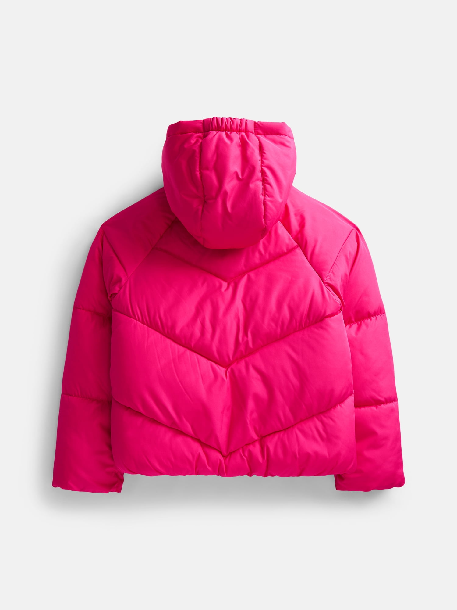 Wonder Nation Girls Heavyweight Puffer Jacket with Hood, Sizes 4-18