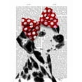 thumbnail image 2 of Fab Funky 12x14 White Modern Wood Framed Museum Art Print Titled - Dalmatian With Red Bow, 2 of 4