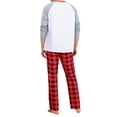 thumbnail image 4 of Family Matching Christmas Sleepwear, Christmas Tree Plaid Print Long-Sleeved Tops + Trousers/One-Piece Jumpsuit, 4 of 10