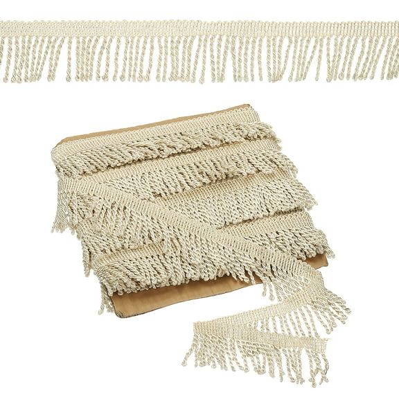 Beige Fringe Trim, 11 Yards x 55mm Fringe Trim Curtain Tassel Fringe Trim Fabric Trims Sewing for Curtain Sofa Clothes DIY Decoration