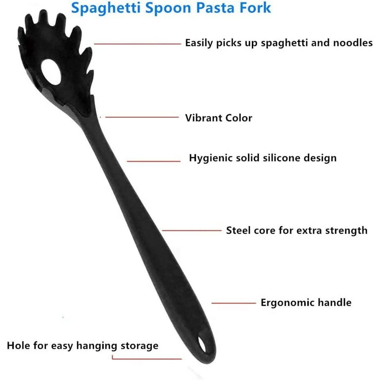 Silicone Noodle Scoop Spaghetti Grab Spoon Pasta Fork Noodle