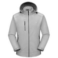 thumbnail image 2 of Little Donkey Andy Men’s Softshell Jacket with Removable Hood, Fleece Lined and Water Repellent Light Gray Size L, 2 of 7