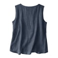 thumbnail image 5 of Women's Linen Sleeveless Tank Tops Summer Shirts Casual Blouses Dark Gray 3XL, 5 of 9