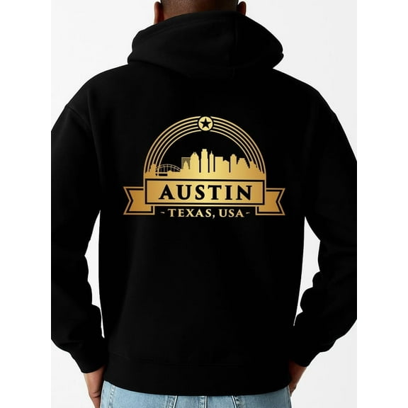 Austin Texas Hoodie sweatshirt men's long sleeve black Warm and lightweight, suitable for winter sports and casual wear streetwear Casual Unisex Shirt Graphic Tee tshirts