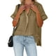 thumbnail image 4 of VISgogo, camisetas de manga corta para mujer, Color sólido/estampado, verano, cuello en V, blusas casuales sueltas, blusa, ropa de calle VISgogo moda, 4 of 9