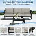 thumbnail image 2 of SERWALL HDPE 6 Pieces Patio Furniture Set, All-Weather Outdoor Sectional Sofa Couch Set, Patio Conversation Set with Coffee Table, Ottomans & Cushions, Black/Khaki, 2 of 11