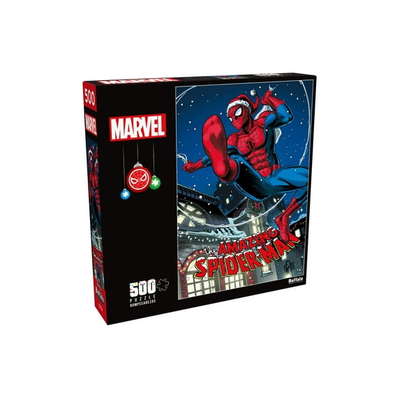 Buffalo Games Marvel Swinging Into The Holidays 500-Piece Interlocking Jigsaw Puzzle for Adults Ages 14 