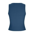 thumbnail image 7 of Womens Summer Tank Tops Ribbed Knit Slim Fit Sleeveless Henley Casual Basic Tee Button Up Going Out Blouse (S, Blue), 7 of 7