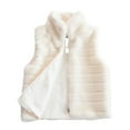 thumbnail image 5 of jtjvou Womne's Plus Size Sleeveless Sweaters Vest Fuzzy Fleece Open Front Short Cardigan Cropped Winter Coats Faux Fur Shaggy for Women White,M, 5 of 7