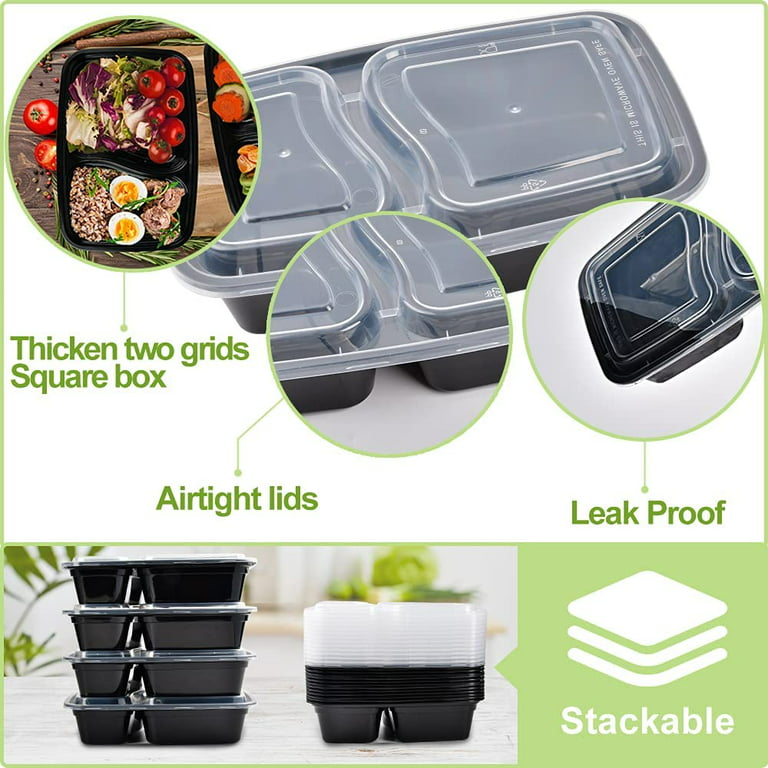 Fridgemate Container Set, Meal Prep, Two Section 20 Ea