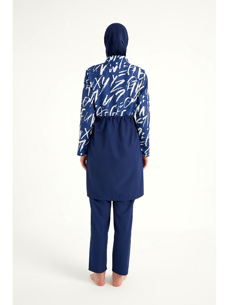 Navy Blue Full Coverage Modest Swimwear Set R2502 - Walmart.com