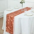 thumbnail image 2 of Balsa Circle 12x108 in Terracotta 3D Leaves Petal Design Taffeta Table Runner Party Events Home Decorations Supplies, 2 of 8