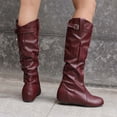 thumbnail image 5 of LOVZFMLL Boots for Women Mid Calf Winter Boots Round Toe Slip Resistant Flat Heel Height Increase Casual Fall Winter Shoes, 5 of 8