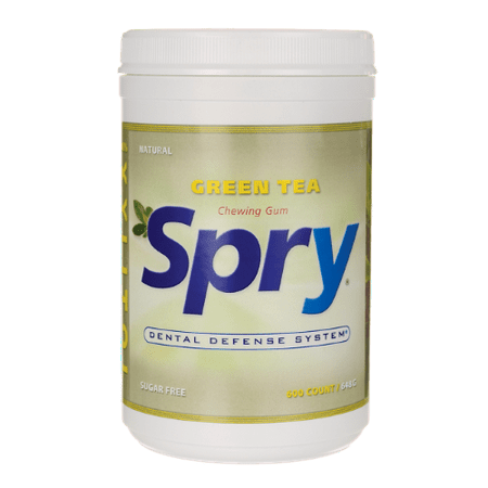 Spry Xylitol Gum, Natural Green Tea, 600 Ct