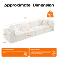 thumbnail image 3 of 138'' Chenille Sectional Sofa, Modern Boneless Cloud Couch with Deep Seat, 4 Seater Modular Sofa for Living Room, No Assembly Required, Beige, 3 of 8