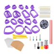 thumbnail image 3 of Juego de Arcilla Polimérica Zulema 130 Cortadores de Pendientes 18 Formas DIY Violeta, 3 of 7