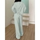 thumbnail image 2 of Pijamas de rayas for mujer, conjuntos de 2 piezas, camisetas de manga larga, pantalones anchos con cordón, conjuntos a juego, conjuntos de estar en casa, 2 of 7