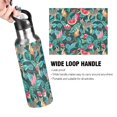 thumbnail image 4 of Yayeee 20oz Insulated Water Bottle Double Wall Stainless Steel with Flip Straw Lid, Green Tropical Pattern, 4 of 7