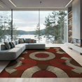 thumbnail image 2 of ODIKA 8'x10' Washable Area Rug Non-Slip Chair-Friendly Mat Pile Shaped Graphic Interlocking Symmetry Saturated Field Minimalist for Dining Room, Large Office, Lounge, 2 of 7