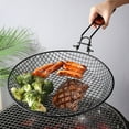 thumbnail image 5 of SPOORYYO Stainless Steel Folding Grill Basket with Wooden Handle - Outdoor BBQ Net for Evenly Grilled Vegetables and Meats, 5 of 7