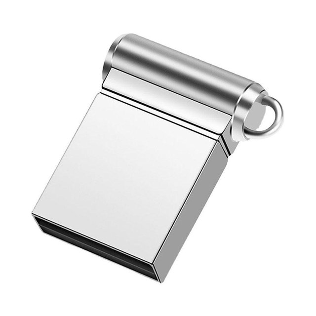 Mini Car USB2.0 Flash Drive, Metal Thumb U Disk Memory Stick Pen for Car Audio, Laptop, PC, & TV, High Speed Data Storage, 8G-64G Capacity, Silver