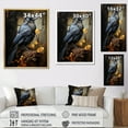 thumbnail image 4 of Designart "Dark Shadows Bring Mysterious Mood" Animals Bird Floater Framed Wall Art Living Room, 4 of 5