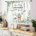 thumbnail image 2 of Laundry Room Curtains for Windows, Farmhouse Rustic Watercolor Hanging Baby Clothes Eucalyptus Leaves Green Laundry Drapes for Kitchen Living Room Bedroom Bathroom Windows, 84"x63" Inch, 2 of 5