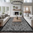 thumbnail image 3 of 5'x7' Area Rugs for Living Room Bedroom, Black Flowers Washable Rug Carpet Runner Indoor Outdoor, Spring Floral Farmhouse Retro Art Non Slip Floor Mats Area Rug for Kitchen, Nursery, 3 of 8