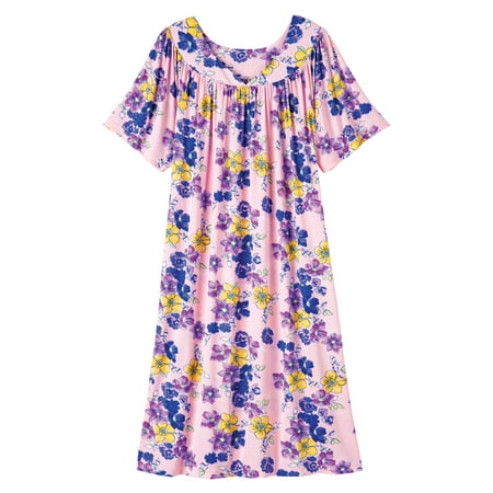 

AmeriMark Casual Women’s Patio Muumuu House Dress Loose Comfortable Short Sleeve Sun Dress Lounger Gown Sleepwear for Ladies