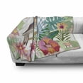 thumbnail image 3 of Forest Soft Flannel Fleece Blanket, Island Nature Theme Print with Blooming Exotic Flowers Leaves and a Bird on a Branch, Cozy Plush for Indoor and Outdoor Use, 70" x 90", Multicolor, by Ambesonne, 3 of 6