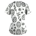 thumbnail image 2 of Scrub Top Women，Scrub Tops Womens Cute Easter Printed Nurse Uniforms 2026 Short Sleeve Scrub V Neck Shirt with Pockets，White，XXXXL, 2 of 3